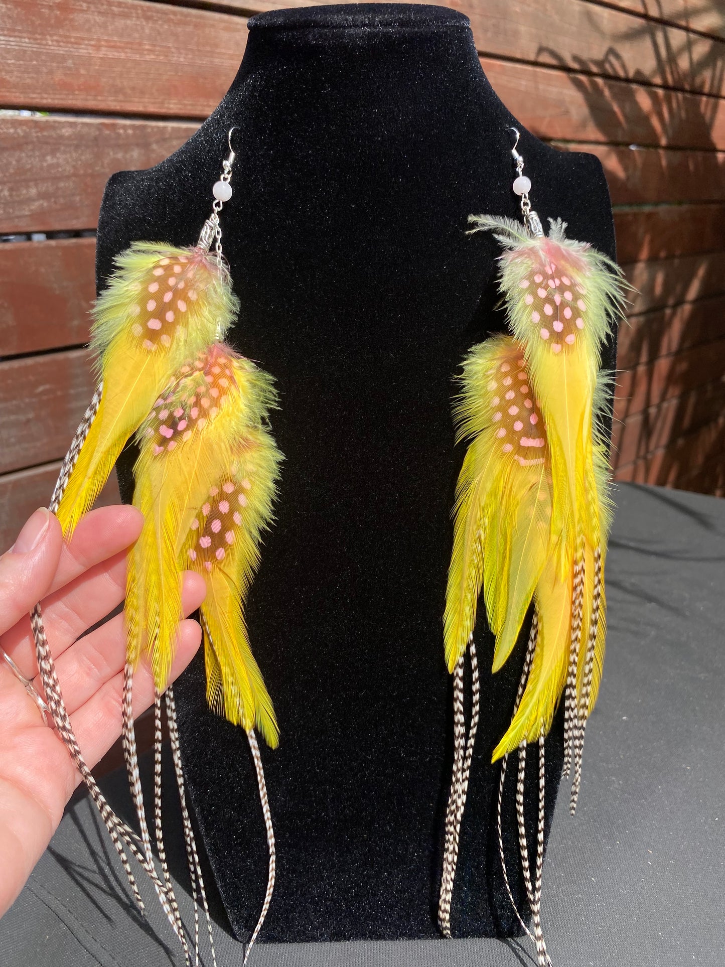 Banana Smoothie - Fluffy Feather Earrings