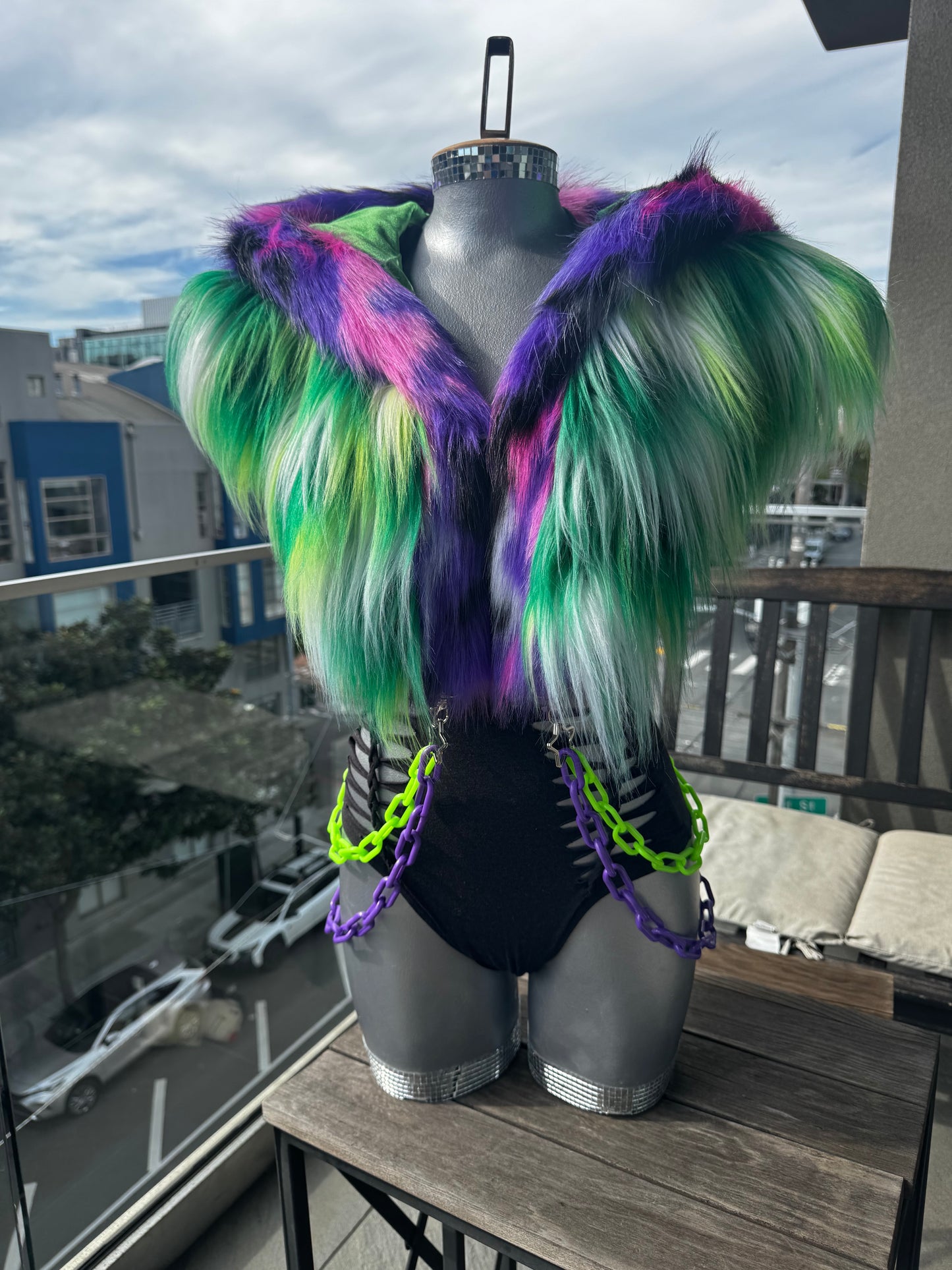 Purpz n' Greenz - Fluffe Hood (ready to ship)