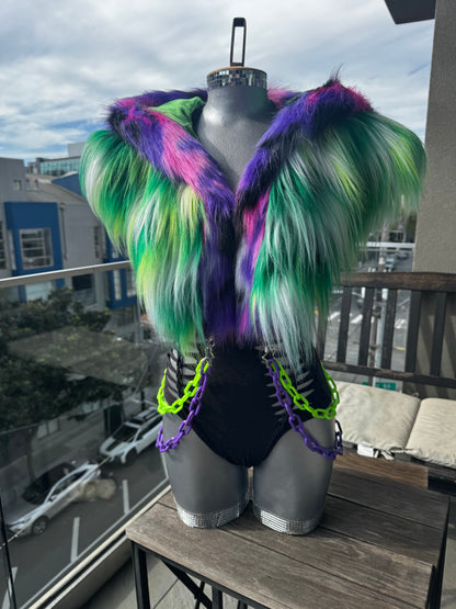 Purpz n' Greenz - Fluffe Hood (ready to ship)