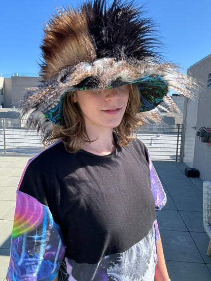 Woodland Creature - Big Floofy Patchwork Bucket Hat - Unisex S