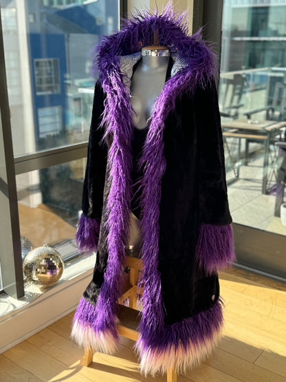 Custom No-Sequin Snuggle Coat -  Hooded, Reversible w/ Full Fur Trim