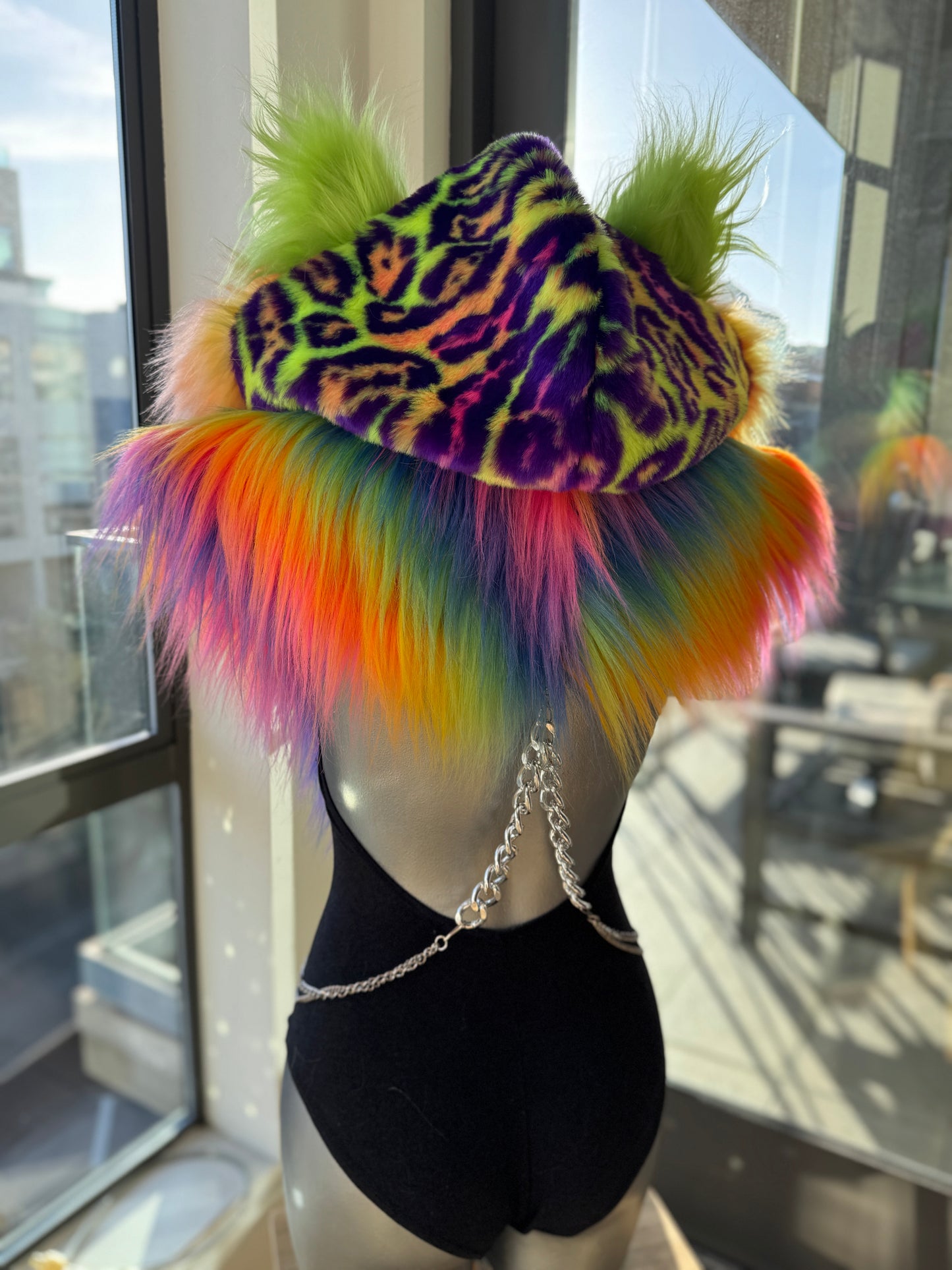 Sour Patch Kidd xx - Rainbow Fluffe Hood w/ Ears