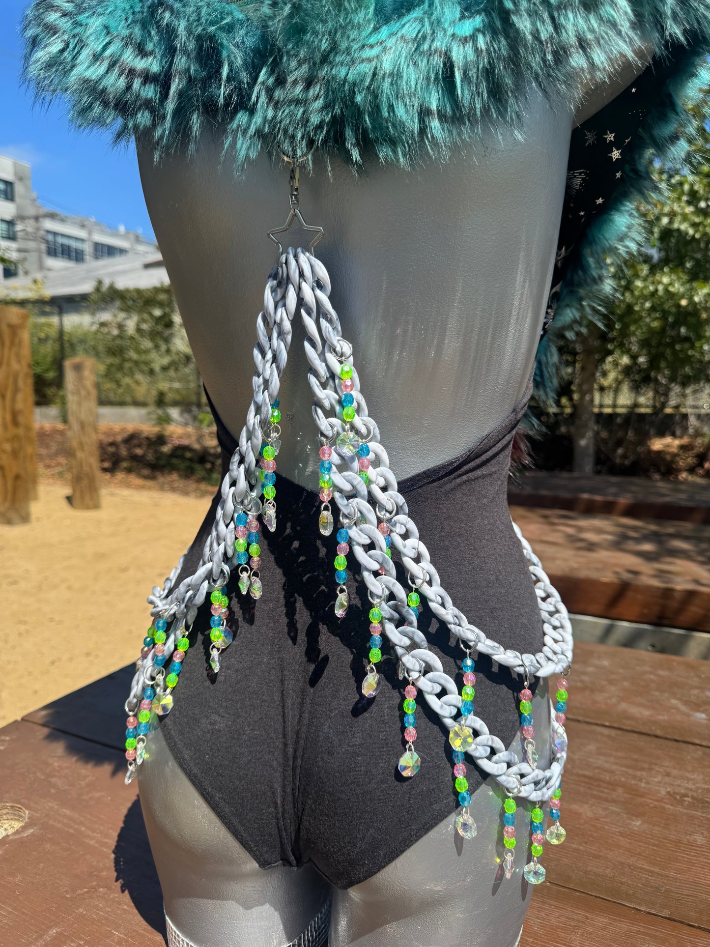 Opalescence - Sequin Fluffe Hood [K Queen Creations Collab - READY TO SHIP]