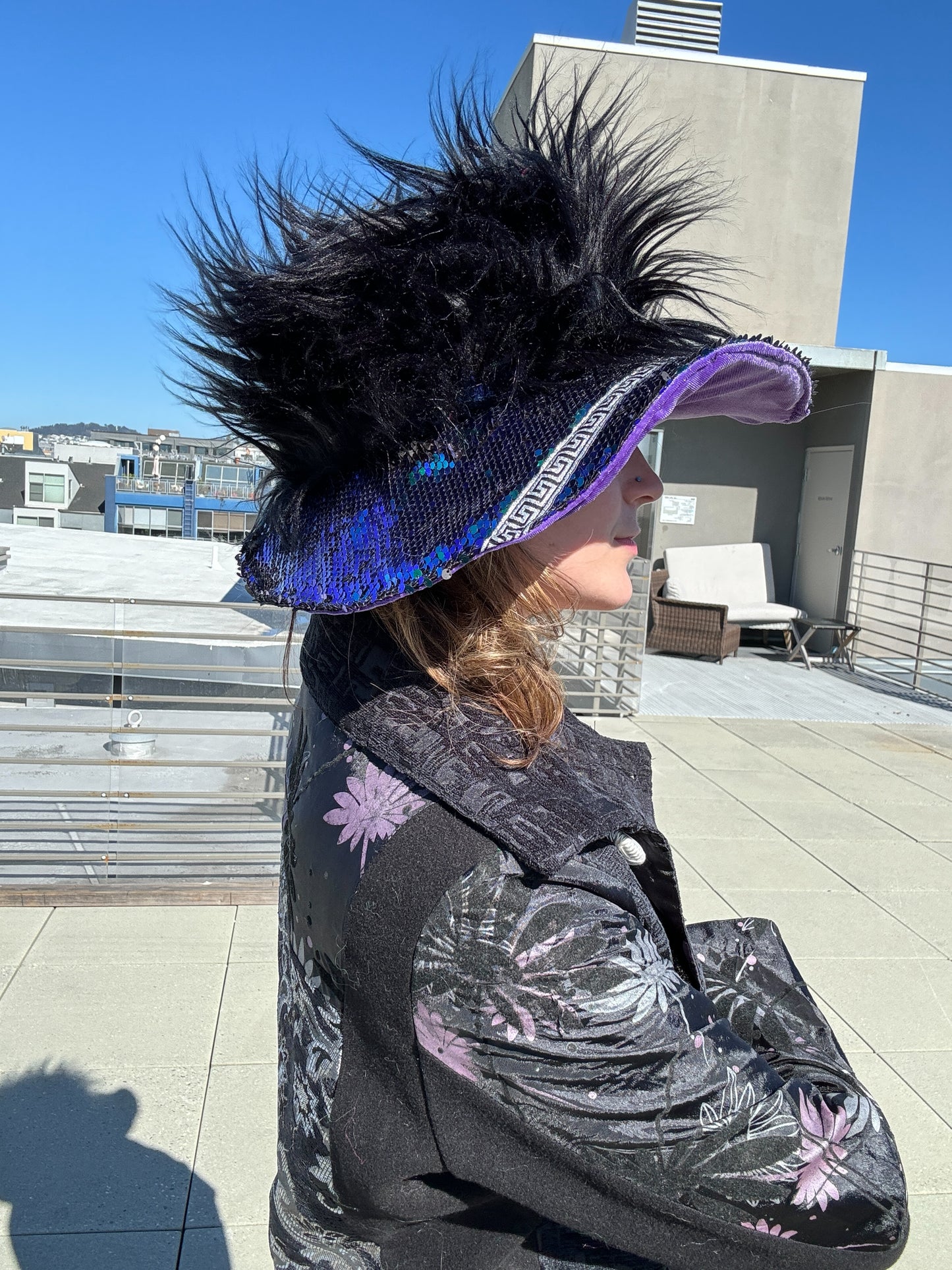 On the Town - Big Floofy Sequin Visor - Unisex S