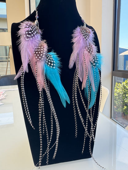 Pastel Dreamy - Fluffy Feather Earrings