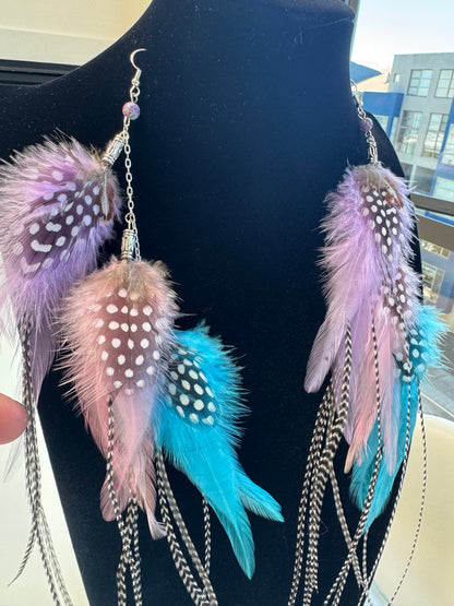 Pastel Dreamy - Fluffy Feather Earrings