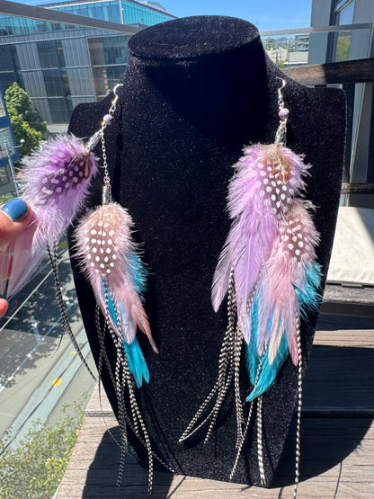 Pastel Dreamy - Fluffy Feather Earrings