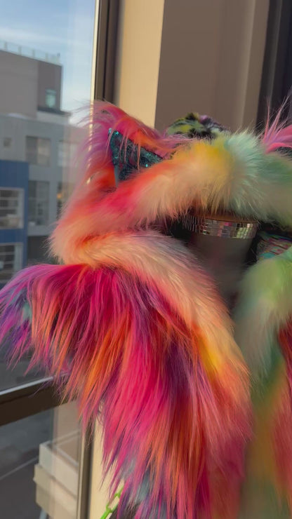Kandi Kidd - Rainbow Fluffe Hood