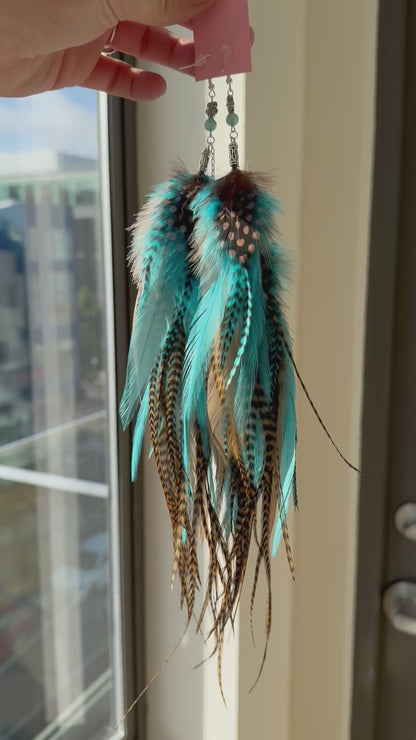 WESTERN BLUEBIRD - Mega Fluffy Feather Earrings