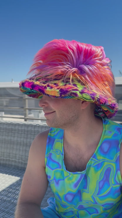 custom big floofy bucket hat