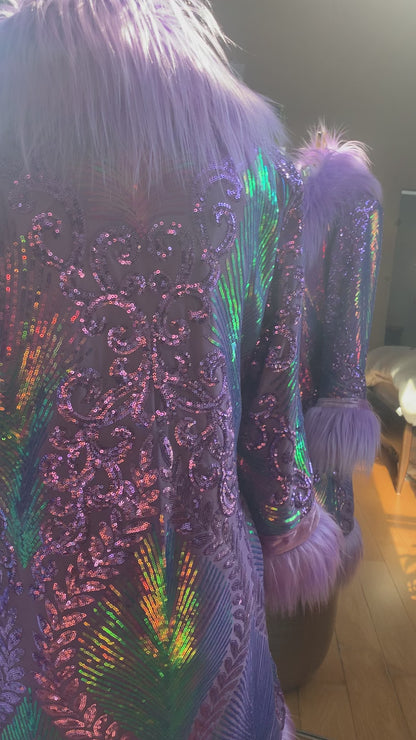 PURPLE RAINBOW - Custom Sequin Reversible Coat