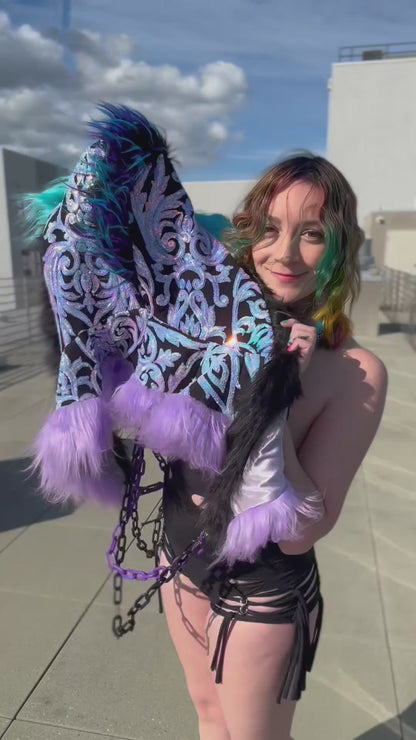 Diamond Mind  - Sequin Fluffe Hood