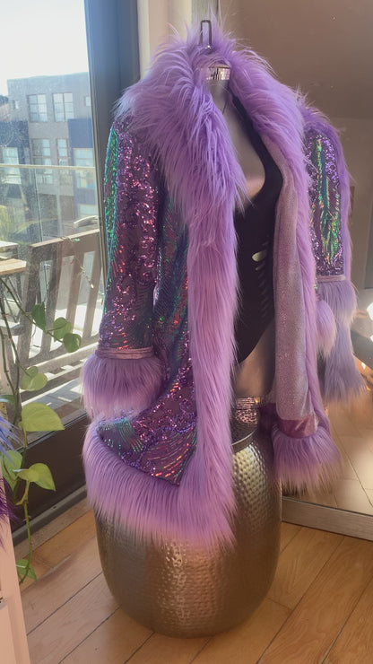 PURPLE RAINBOW - Custom Sequin Reversible Coat